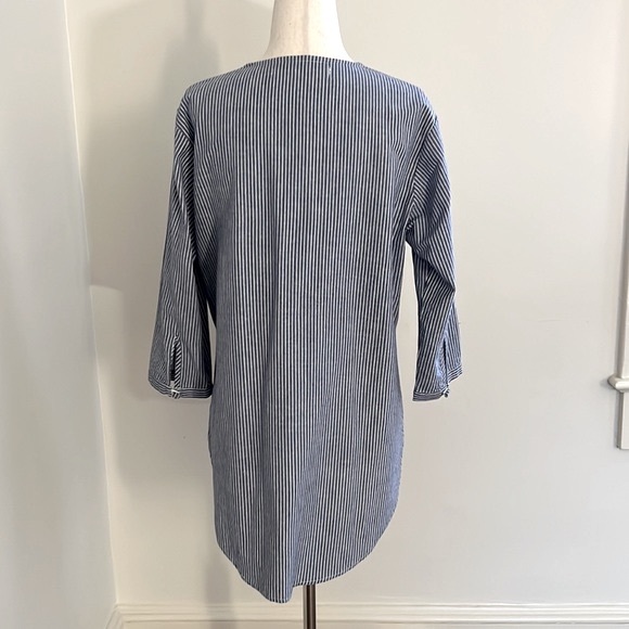 Shakuhachi Stripe Chambray Kaftan Top - Picture 9 of 14